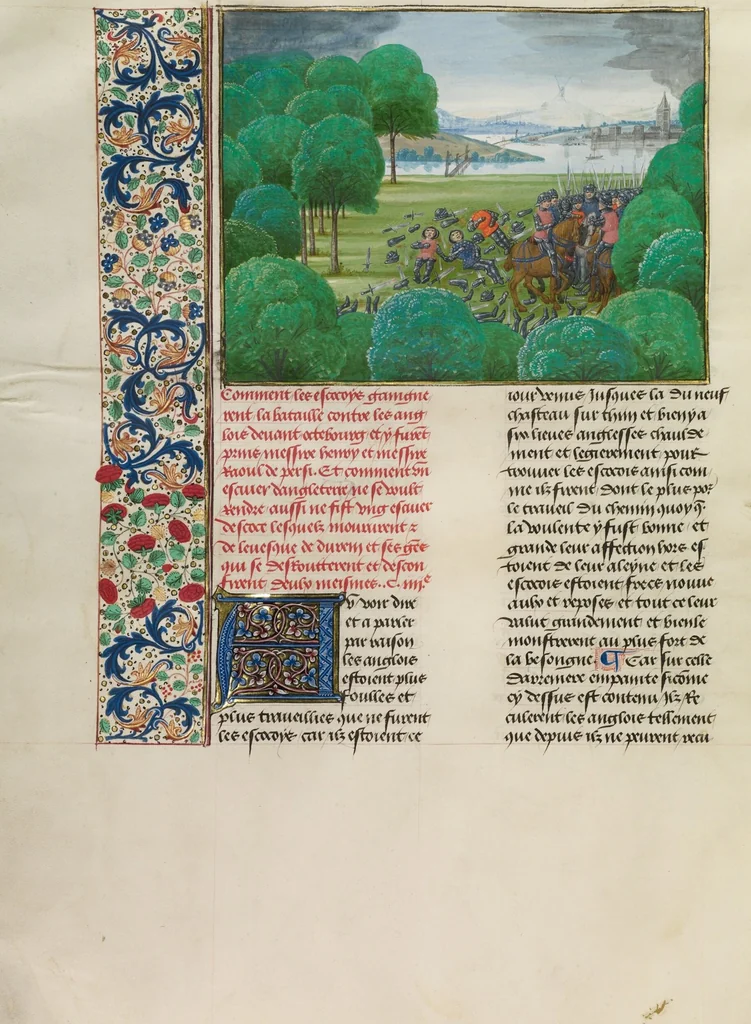 An illustration from Chroniques (Book Three), 1480, leaf 59