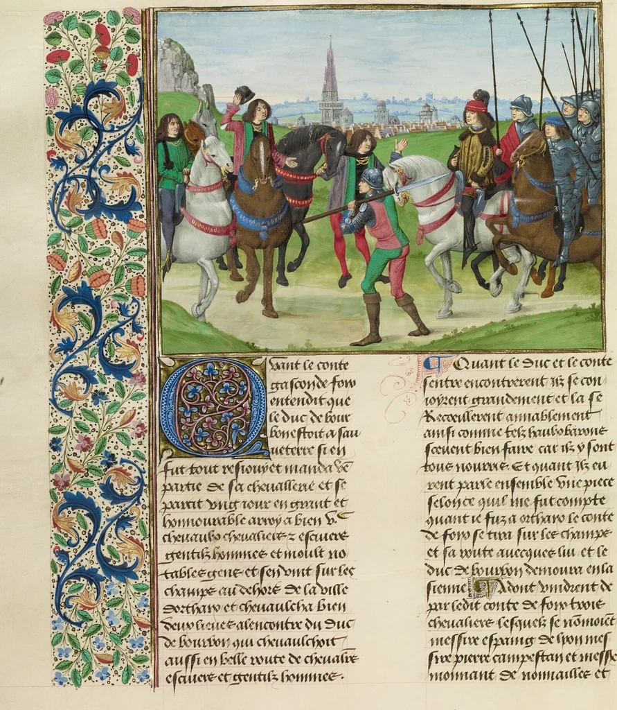 An illustration from Chroniques (Book Three), 1480, leaf 6