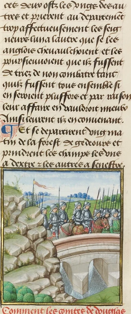 An illustration from Chroniques (Book Three), 1480, leaf 62