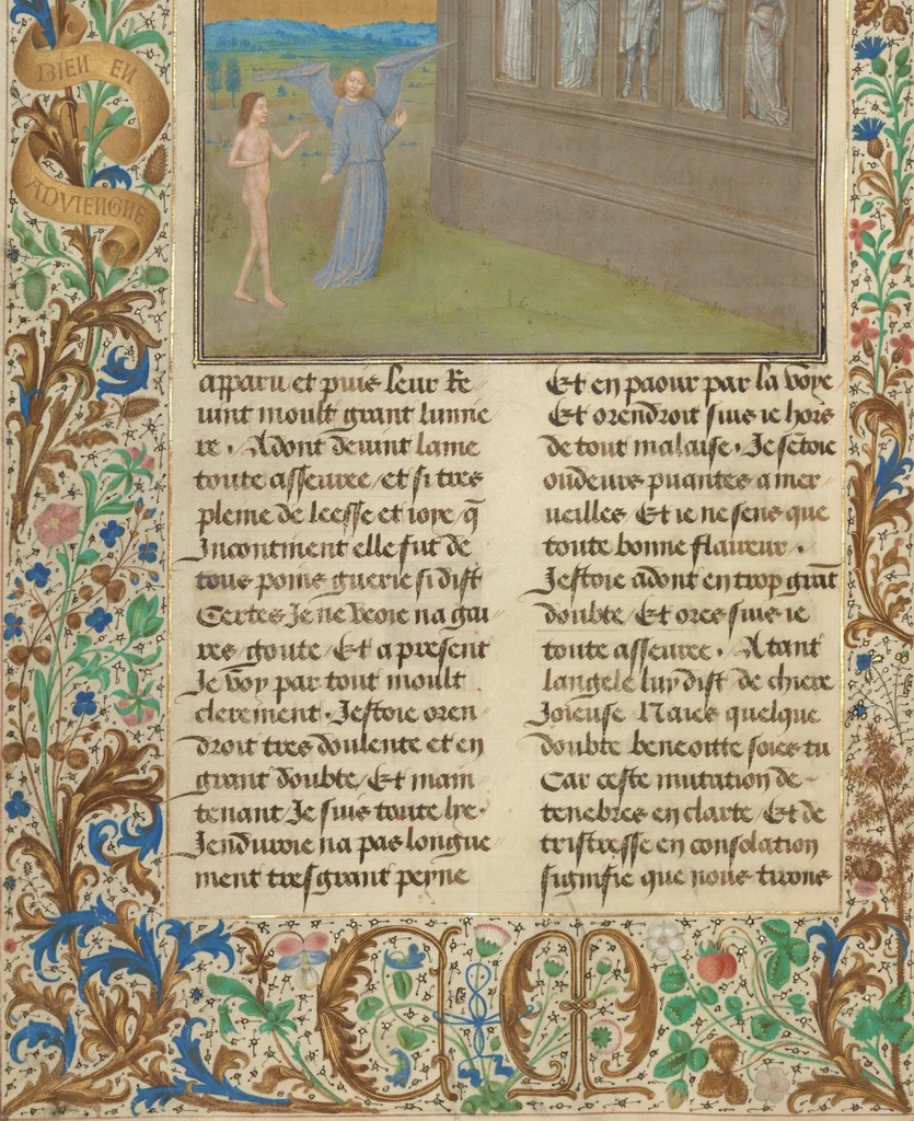 An illustration from Les Visions du chevalier Tondal, 1475, leaf 88