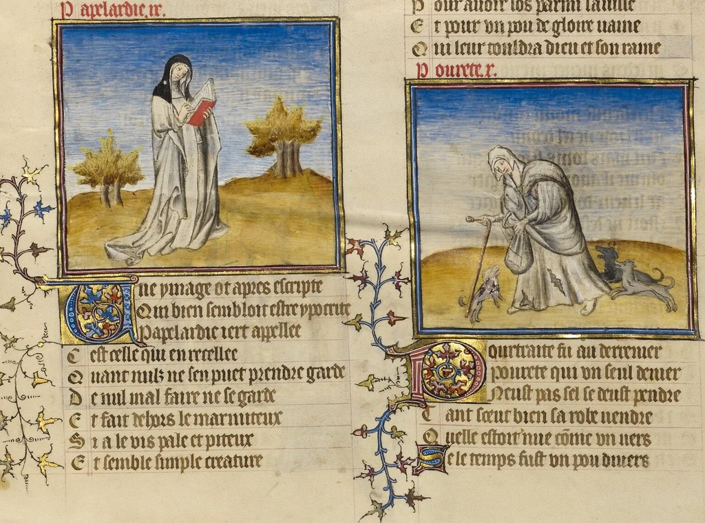 An illustration from Roman de la Rose, 1405, leaf 18