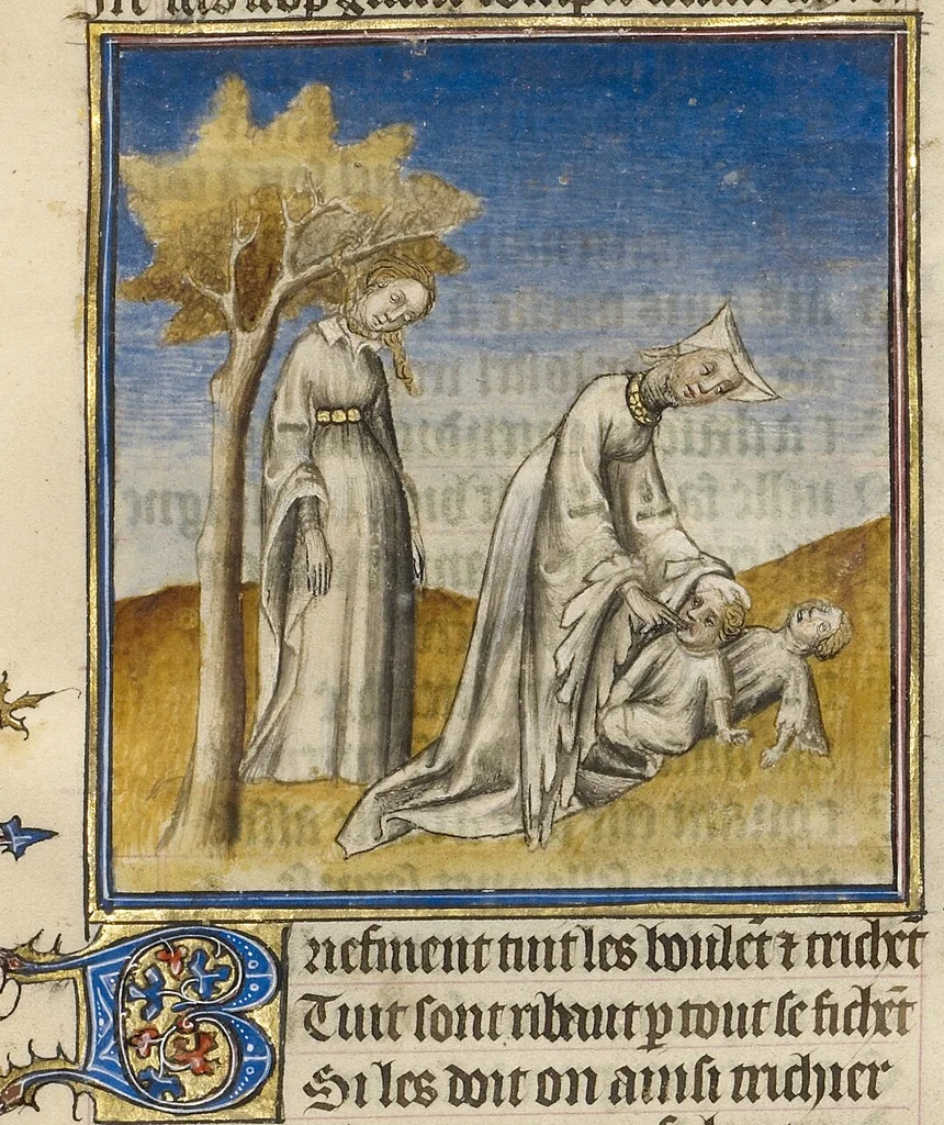 An illustration from Roman de la Rose, 1405, leaf 24