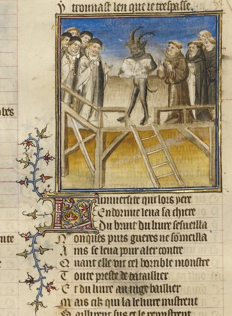 An illustration from Roman de la Rose, 1405, leaf 30