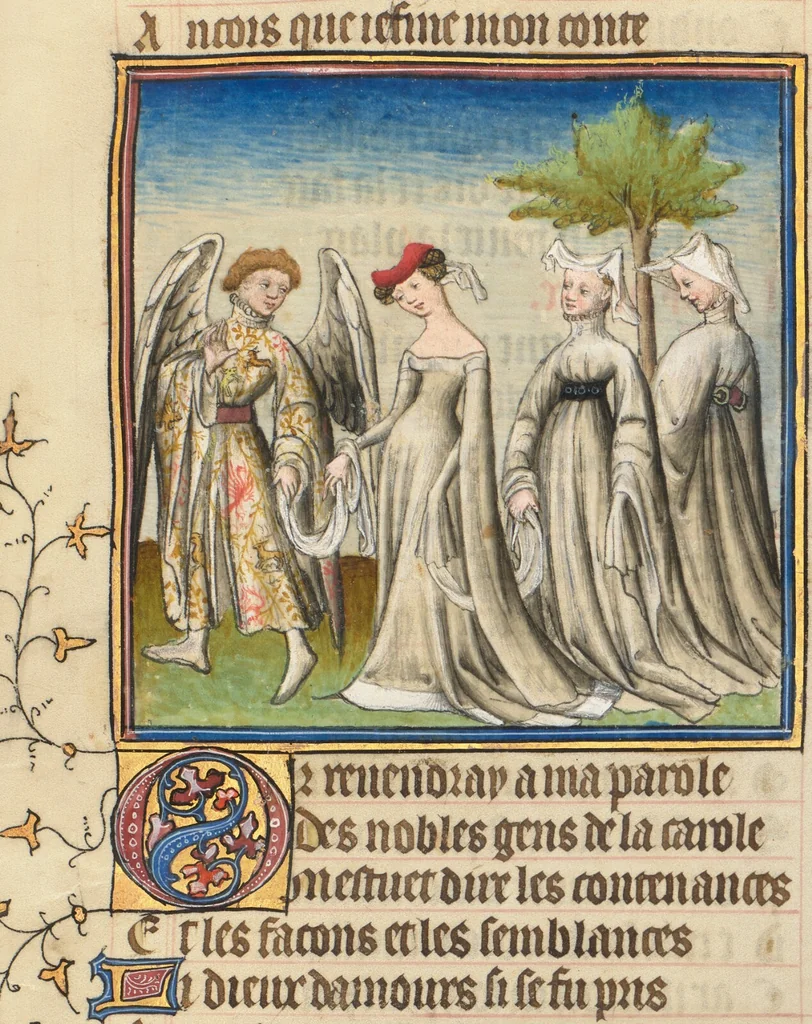 An illustration from Roman de la Rose, 1405, leaf 39