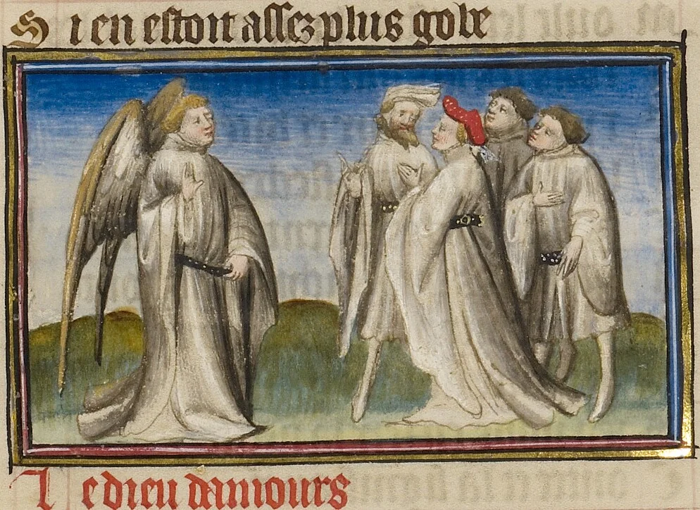 An illustration from Roman de la Rose, 1405, leaf 41