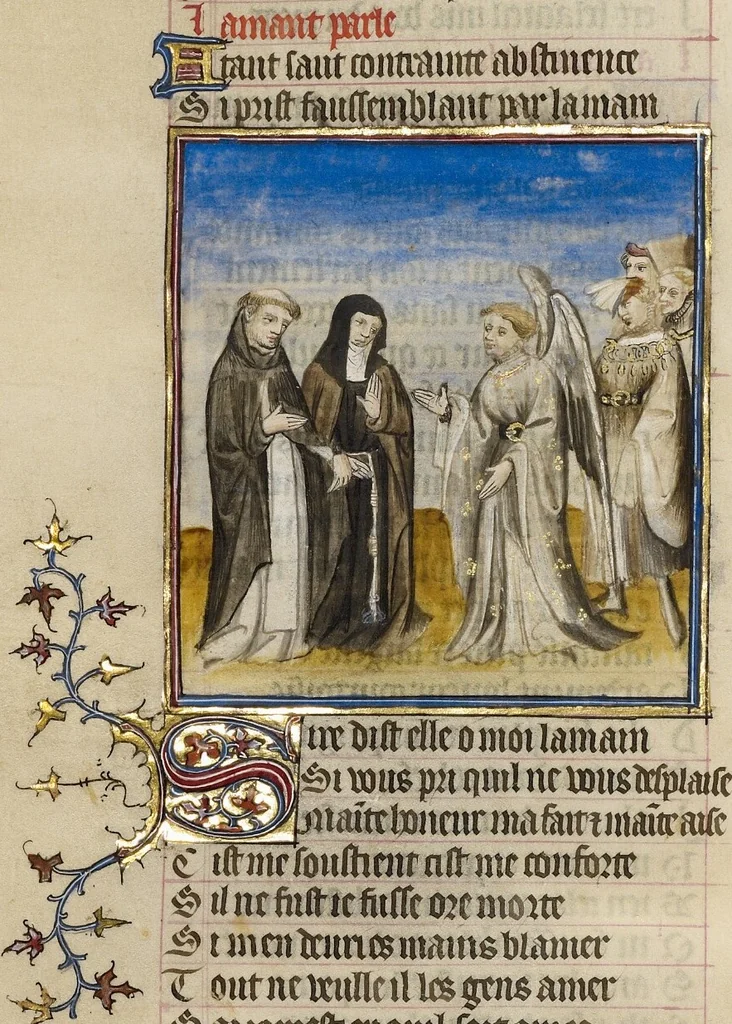 An illustration from Roman de la Rose, 1405, leaf 52