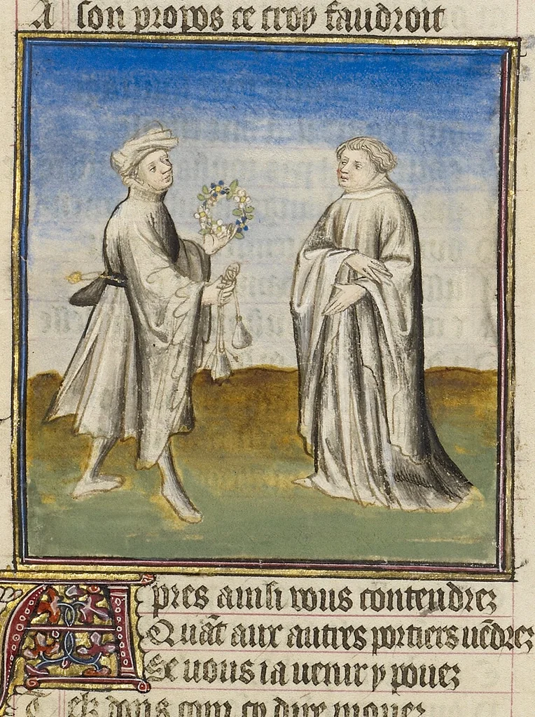 An illustration from Roman de la Rose, 1405, leaf 59