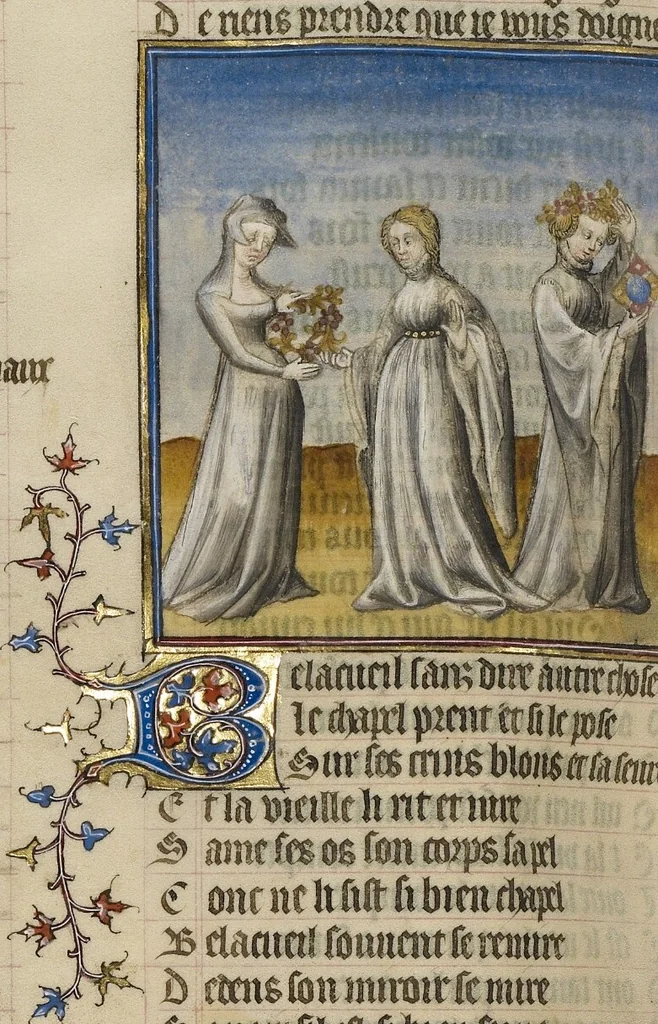 An illustration from Roman de la Rose, 1405, leaf 66