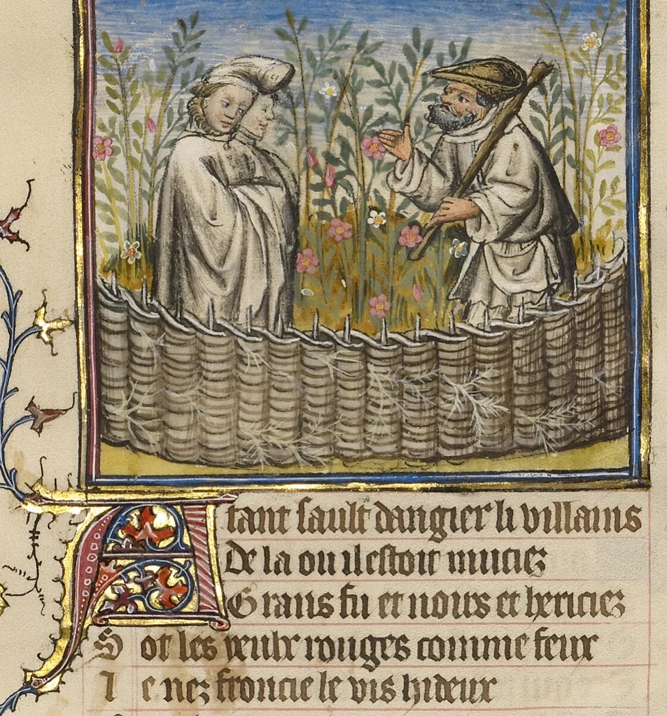 An illustration from Roman de la Rose, 1405, leaf 72
