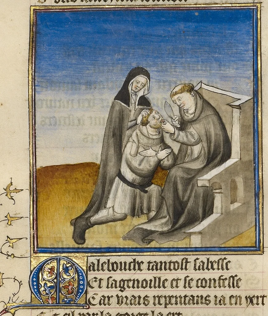 An illustration from Roman de la Rose, 1405, leaf 76