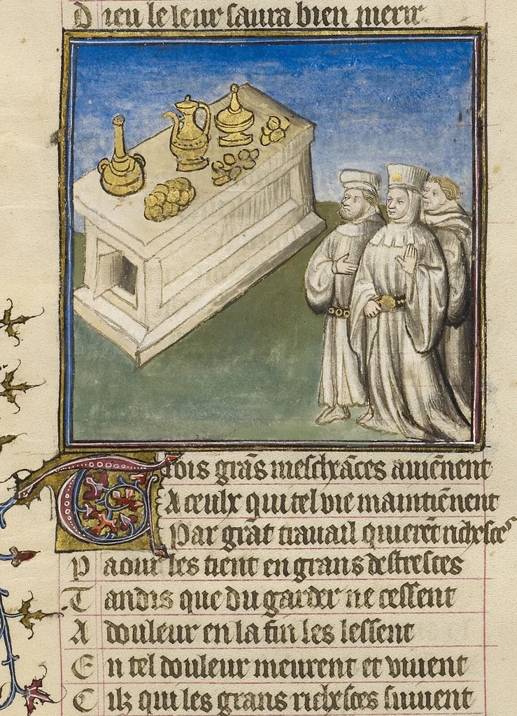 An illustration from Roman de la Rose, 1405, leaf 84