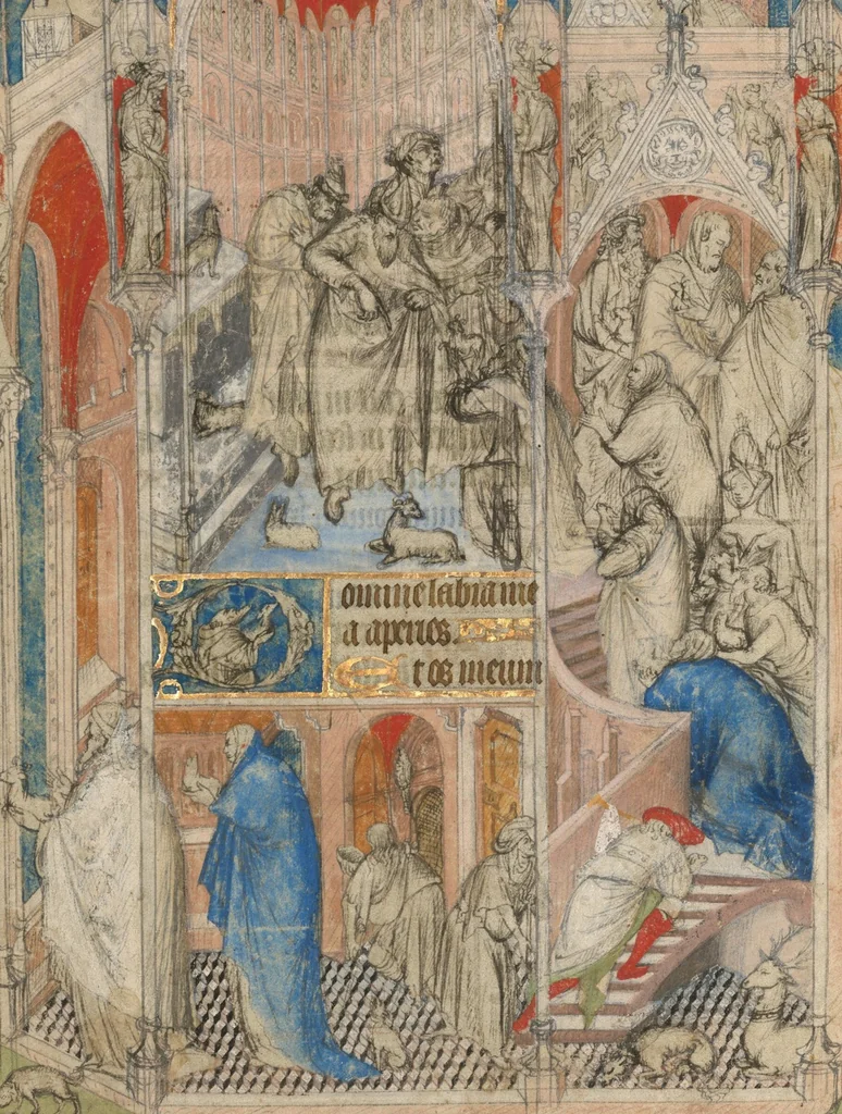 An illustration from Leaf from a Book of Hours, 1410, leaf 2