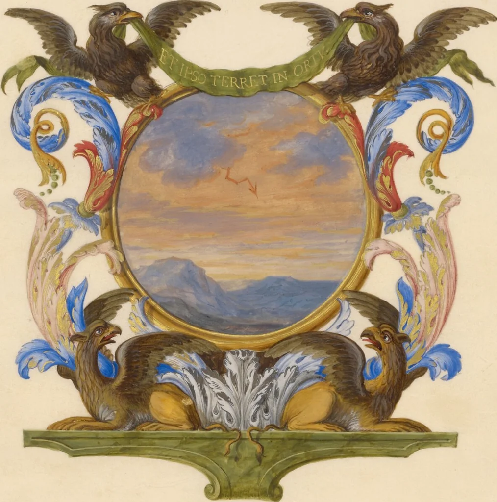 An illustration from Nine Emblems for Louis XIV, 1663, leaf 3
