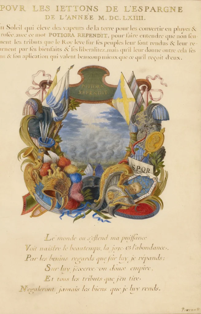 An illustration from Nine Emblems for Louis XIV, 1663, leaf 5