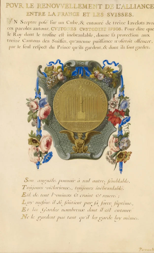 An illustration from Nine Emblems for Louis XIV, 1663, leaf 8