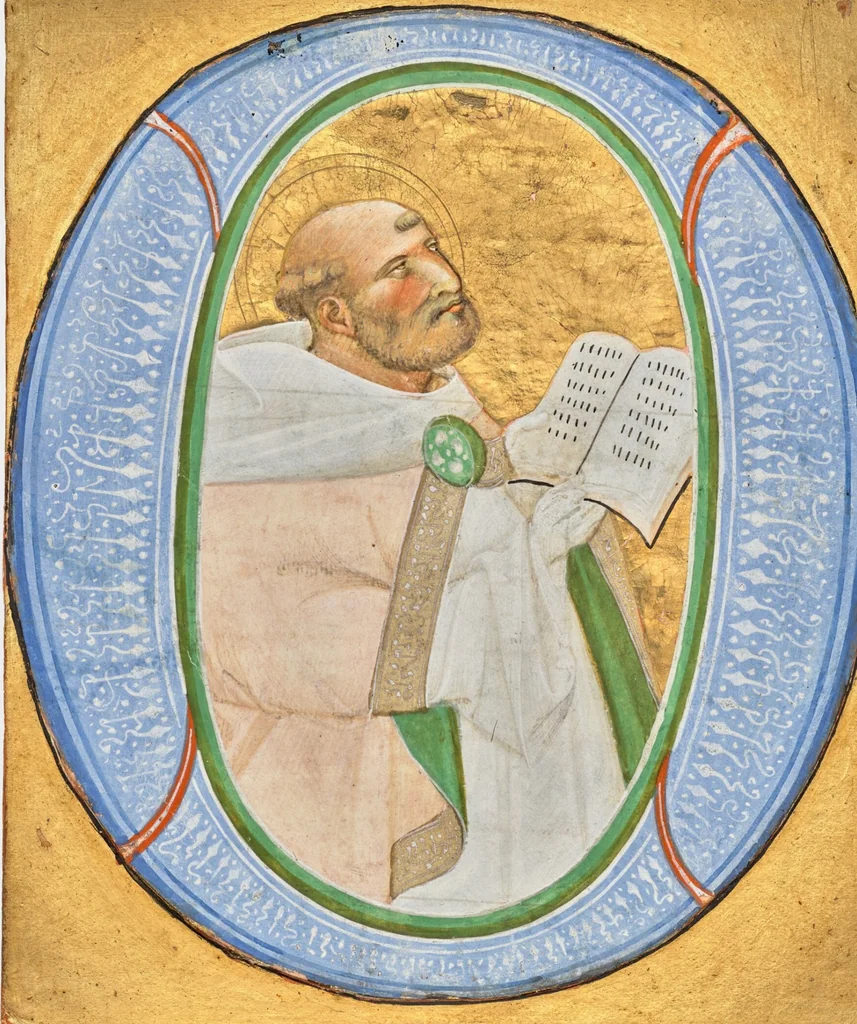 An illustration from Initial O: A Camaldolese Saint, cutting from a gradual, 1420, leaf 1