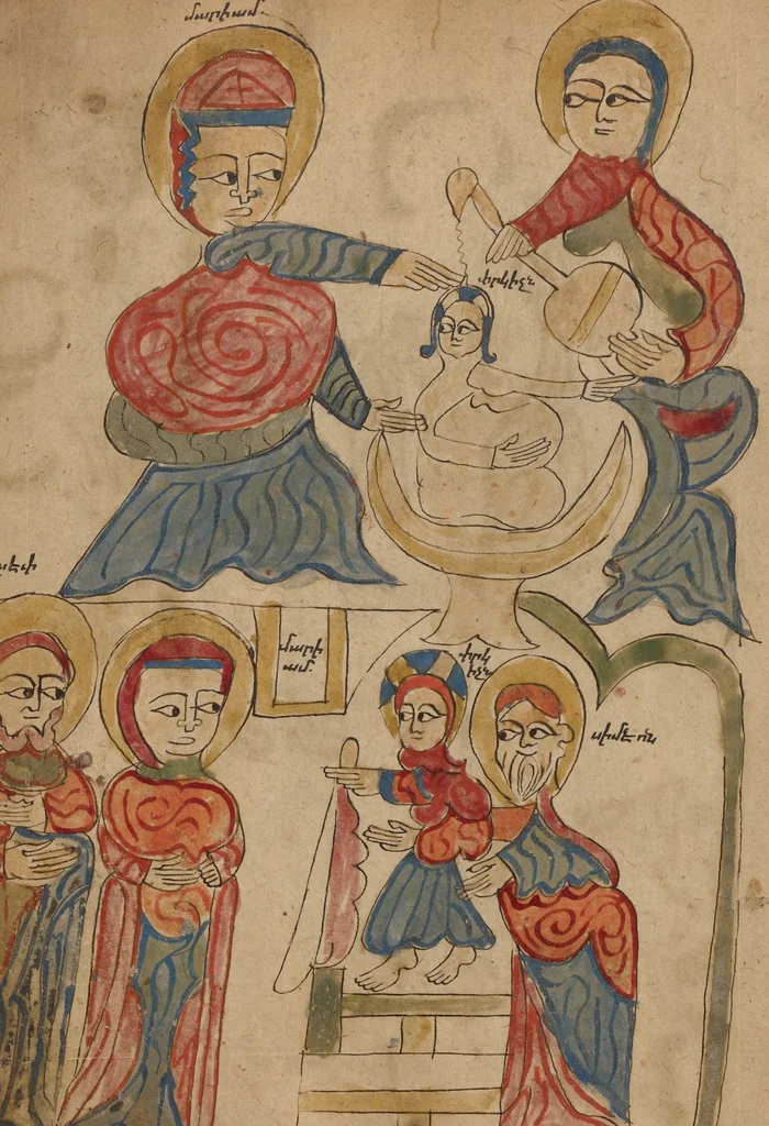 An illustration from Gospel Book, 1386, leaf 1