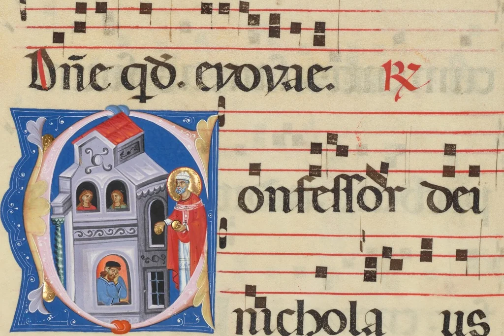 An illustration from Antiphonal, 1250, leaf 14
