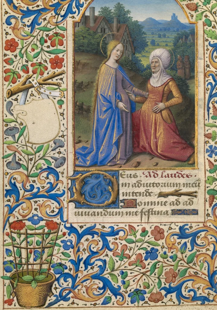 An illustration from Katherine Hours, 1480, leaf 28