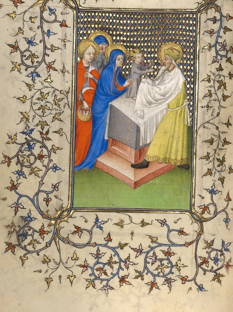 An illustration from Collection of Masses for High Feasts, 1410, leaf 13