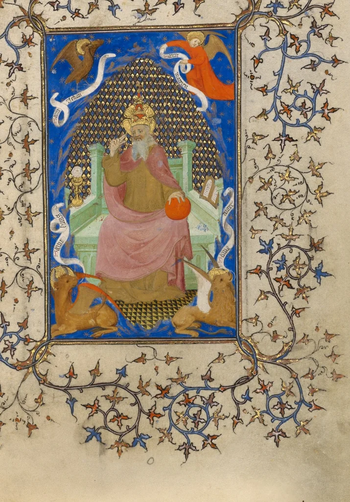 An illustration from Collection of Masses for High Feasts, 1410, leaf 2