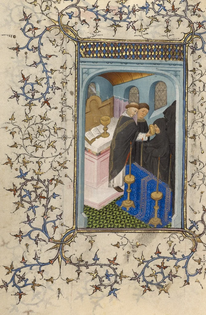 An illustration from Collection of Masses for High Feasts, 1410, leaf 3