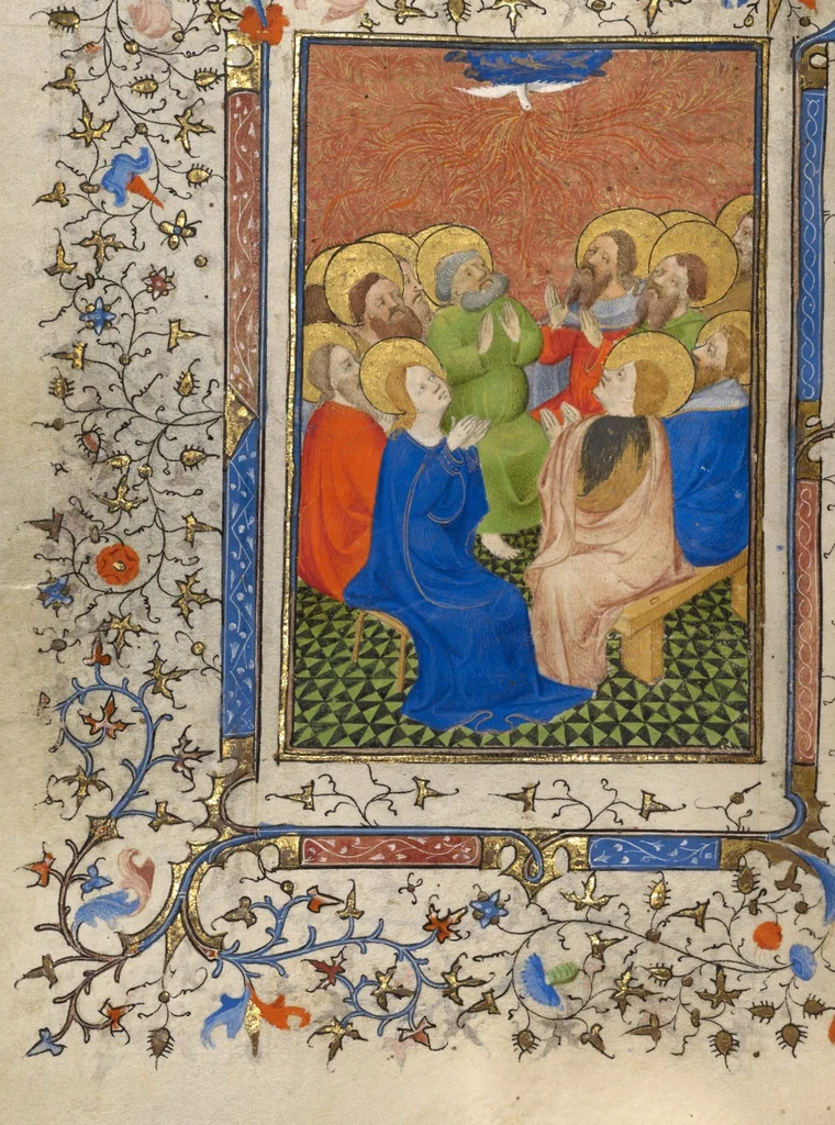 An illustration from Collection of Masses for High Feasts, 1410, leaf 4