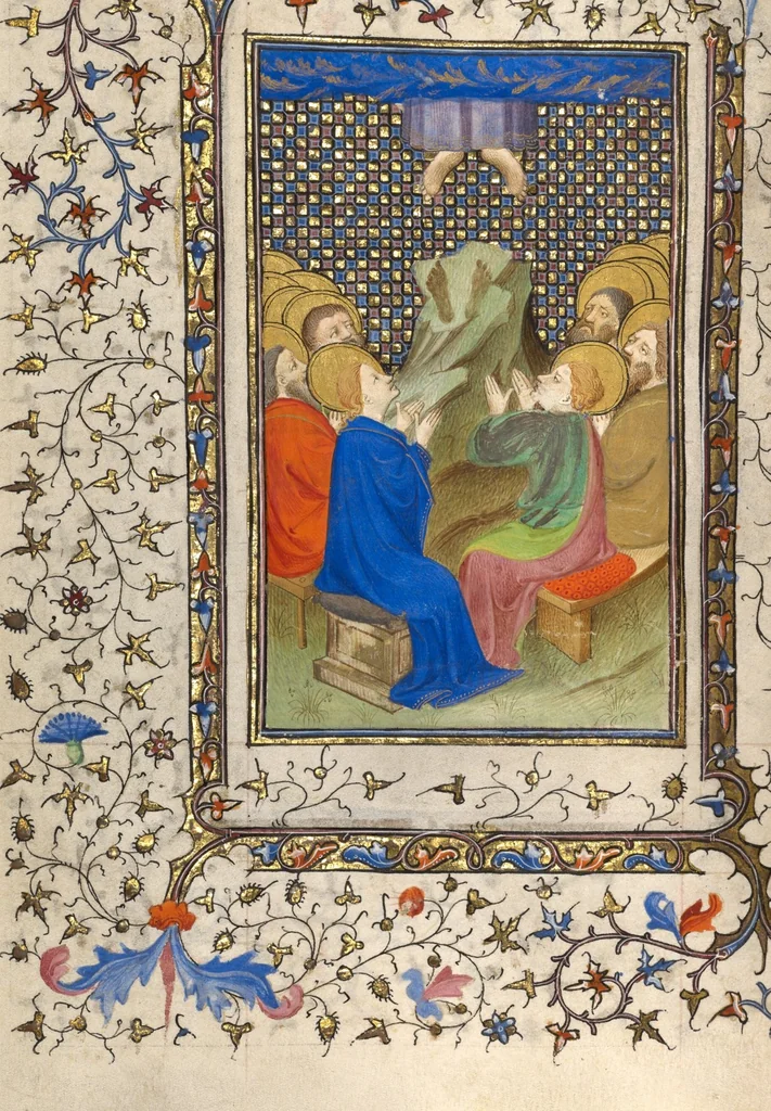 An illustration from Collection of Masses for High Feasts, 1410, leaf 8