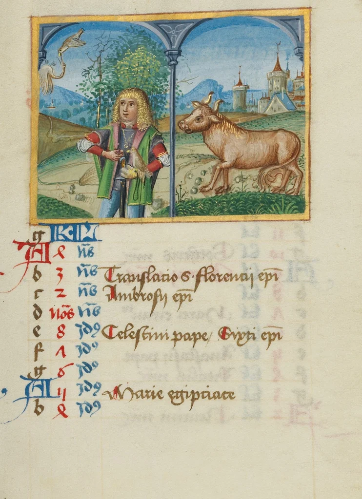 An illustration from Book of Hours, 1550, leaf 1