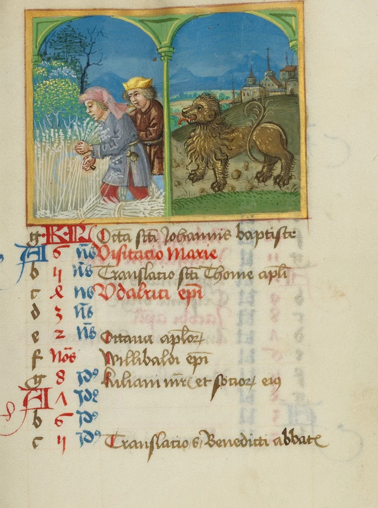 An illustration from Book of Hours, 1550, leaf 27