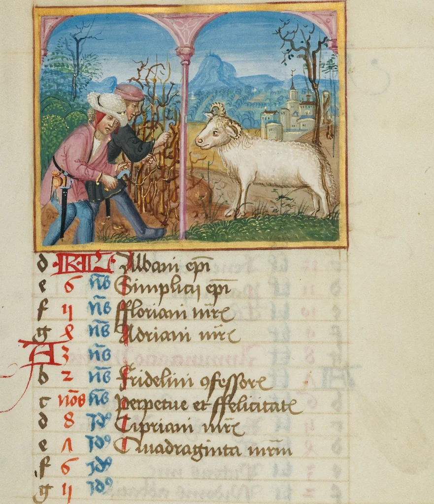 An illustration from Book of Hours, 1550, leaf 29