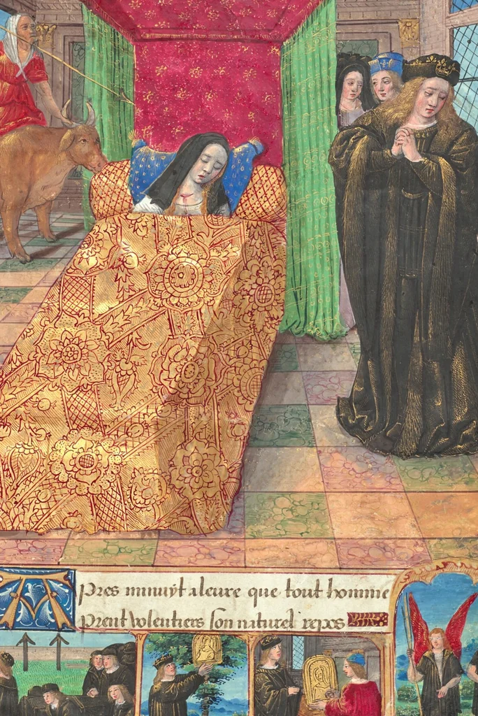 An illustration from Ovid, Excerpts from Heroides; Octavien de Saint-Gelais, Letters, 1493, leaf 6