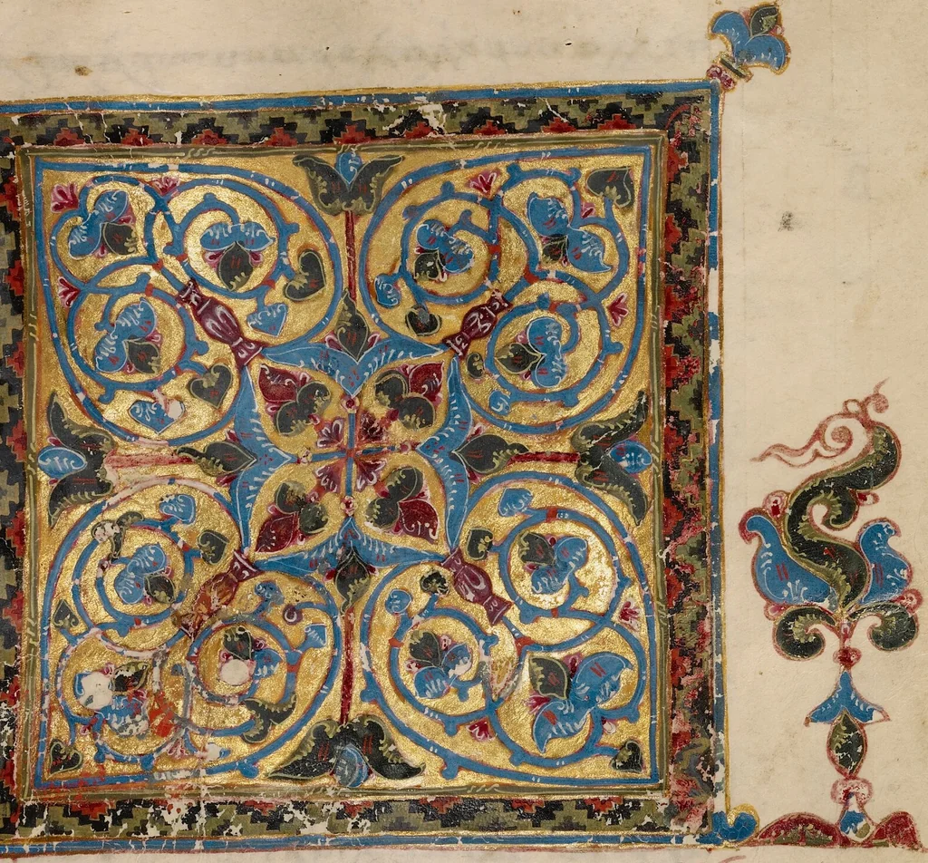 An illustration from Gospel Book, 1250, leaf 12