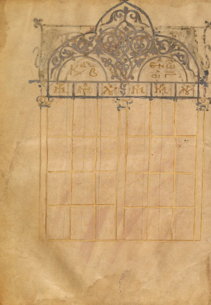 An illustration from Gospel Book, 1250, leaf 2