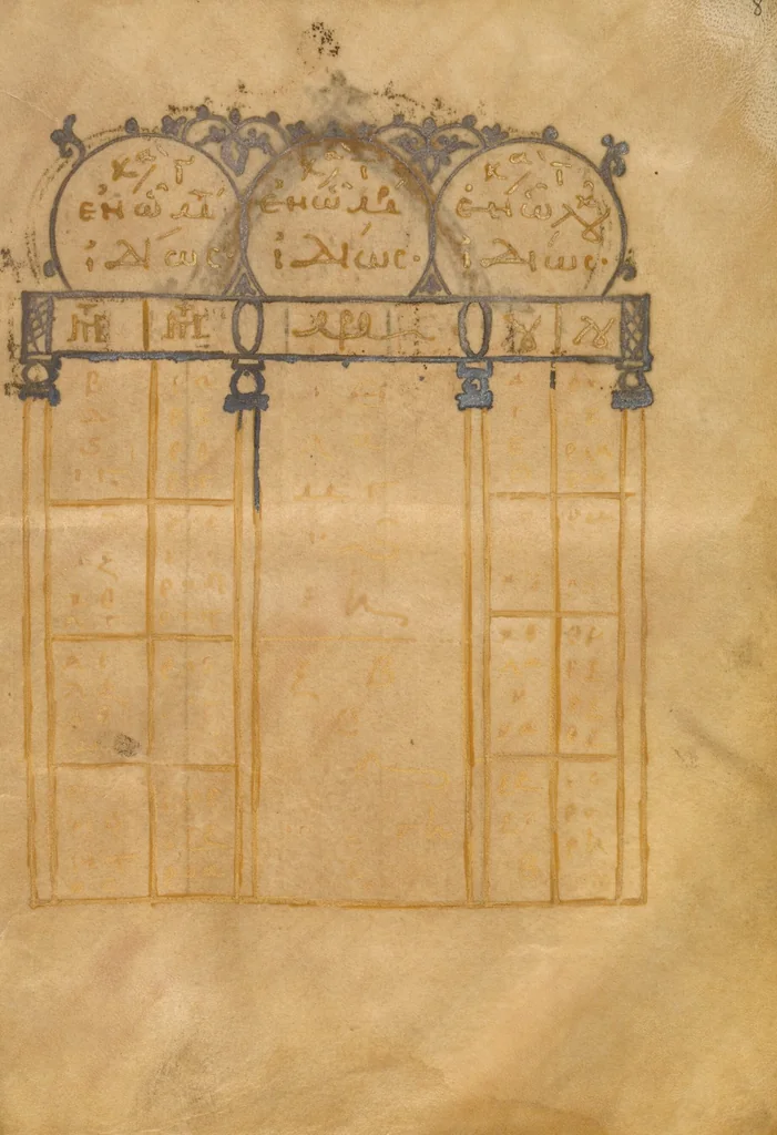 An illustration from Gospel Book, 1250, leaf 7