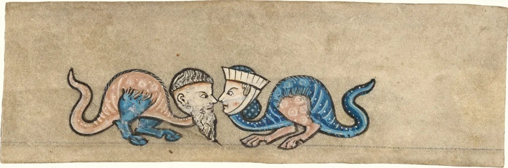An illustration from Four cuttings from a Cistercian antiphonal (see Ms. 44), 1260, leaf 8