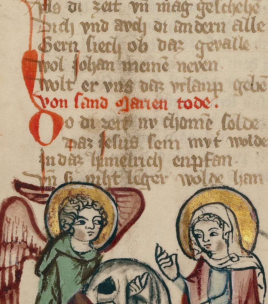 An illustration from Leaf from the Marienleben, 1330, leaf 1