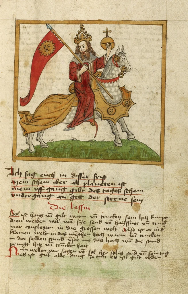 An illustration from Miscellany: Anatomical-Physiological Description of Men; Liber Synonimorum; Descriptions of Planets, Zodiacs, and Comets; Treatises on Divination from Names, etc., 1464, leaf 23