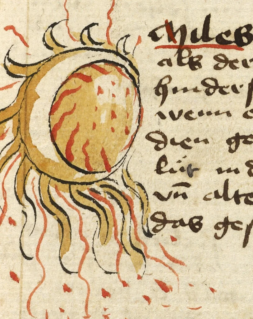 An illustration from Miscellany: Anatomical-Physiological Description of Men; Liber Synonimorum; Descriptions of Planets, Zodiacs, and Comets; Treatises on Divination from Names, etc., 1464, leaf 5