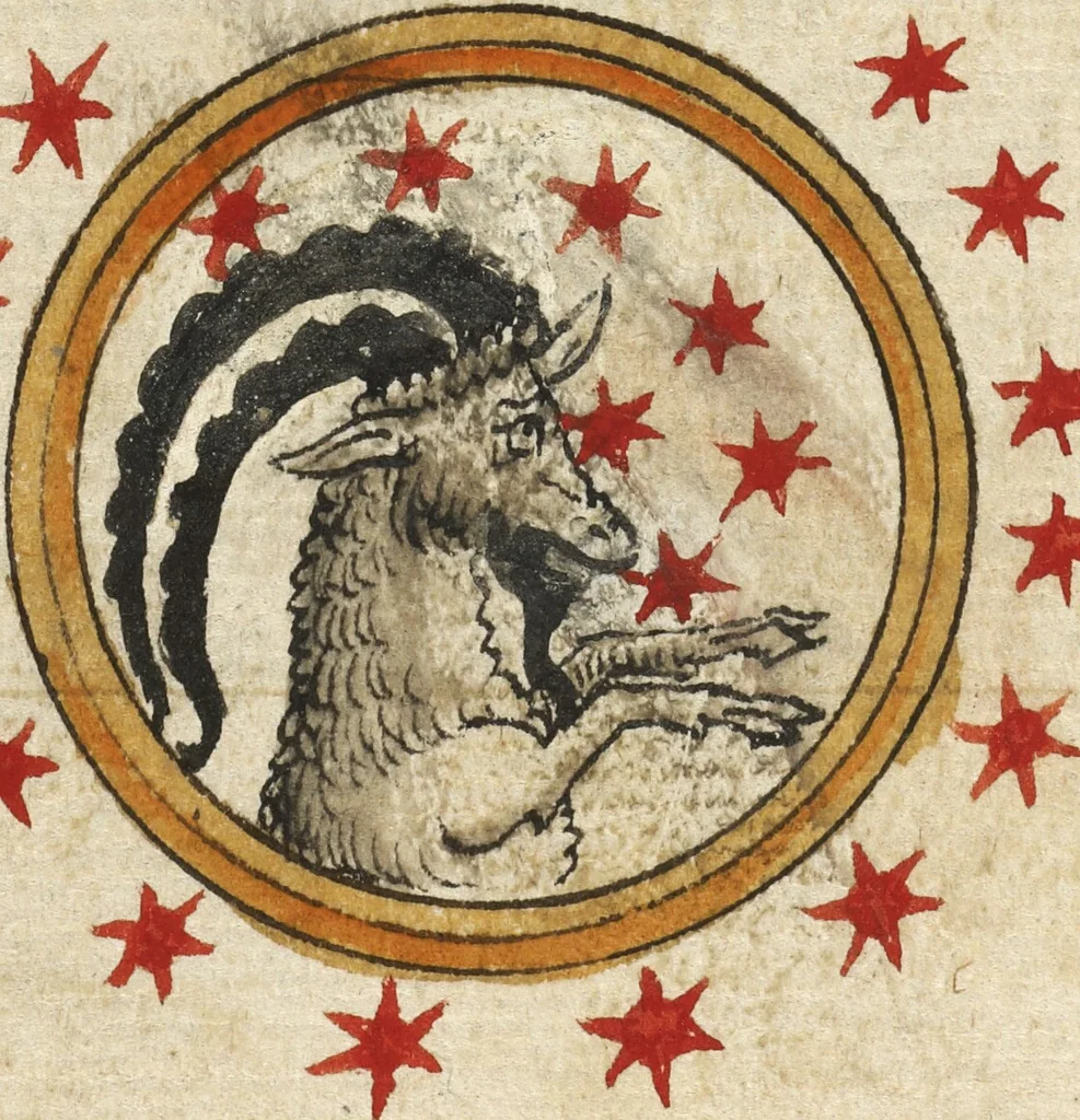 An illustration from Miscellany: Anatomical-Physiological Description of Men; Liber Synonimorum; Descriptions of Planets, Zodiacs, and Comets; Treatises on Divination from Names, etc., 1464, leaf 8