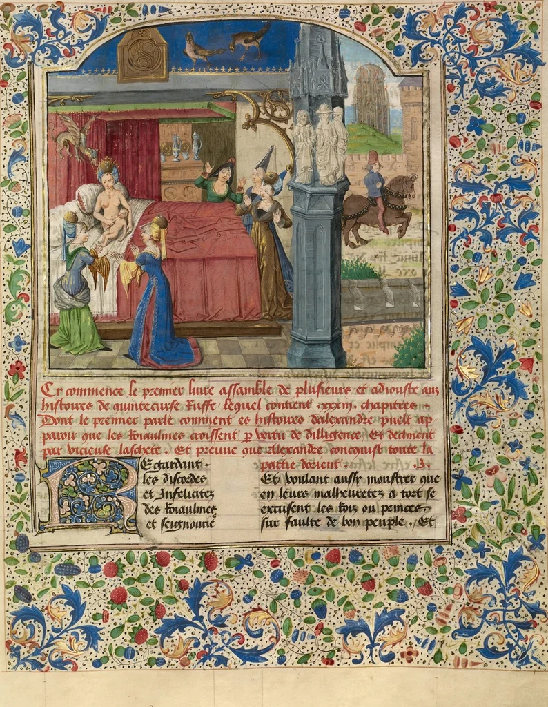 An illustration from Livre des fais d'Alexandre le grant, 1470, leaf 24