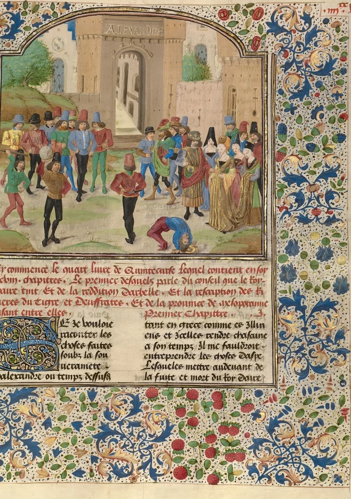 An illustration from Livre des fais d'Alexandre le grant, 1470, leaf 26