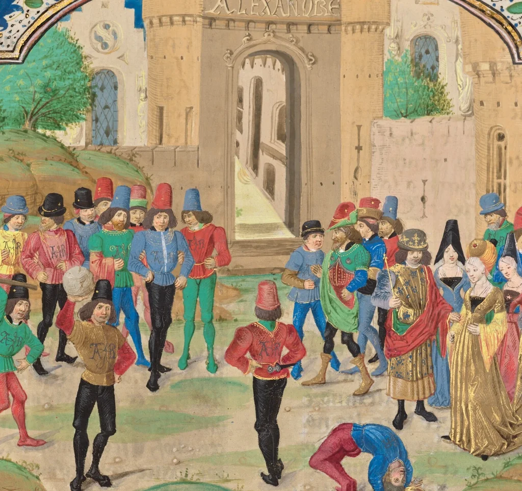 An illustration from Livre des fais d'Alexandre le grant, 1470, leaf 27