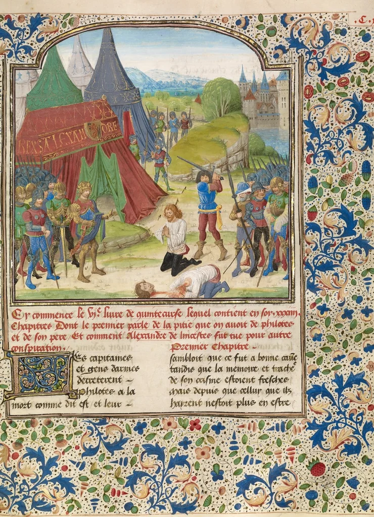 An illustration from Livre des fais d'Alexandre le grant, 1470, leaf 29
