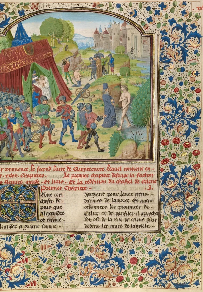 An illustration from Livre des fais d'Alexandre le grant, 1470, leaf 6