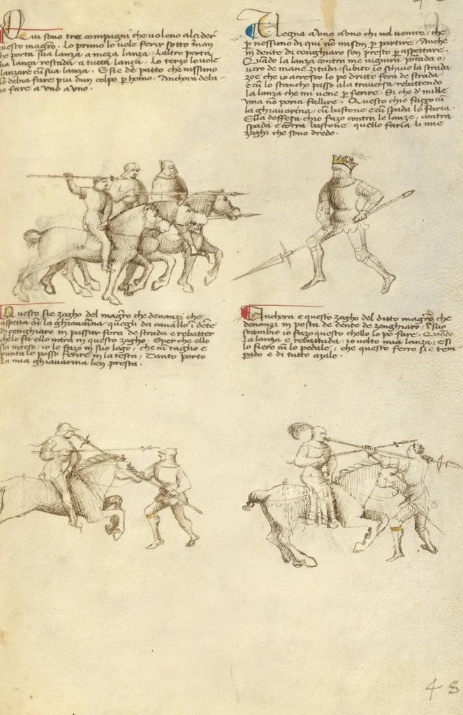 An illustration from Il Fior di Battaglia, 1410, leaf 10