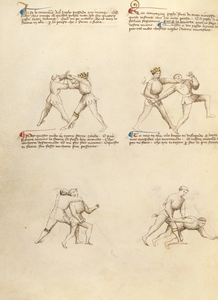 An illustration from Il Fior di Battaglia, 1410, leaf 18