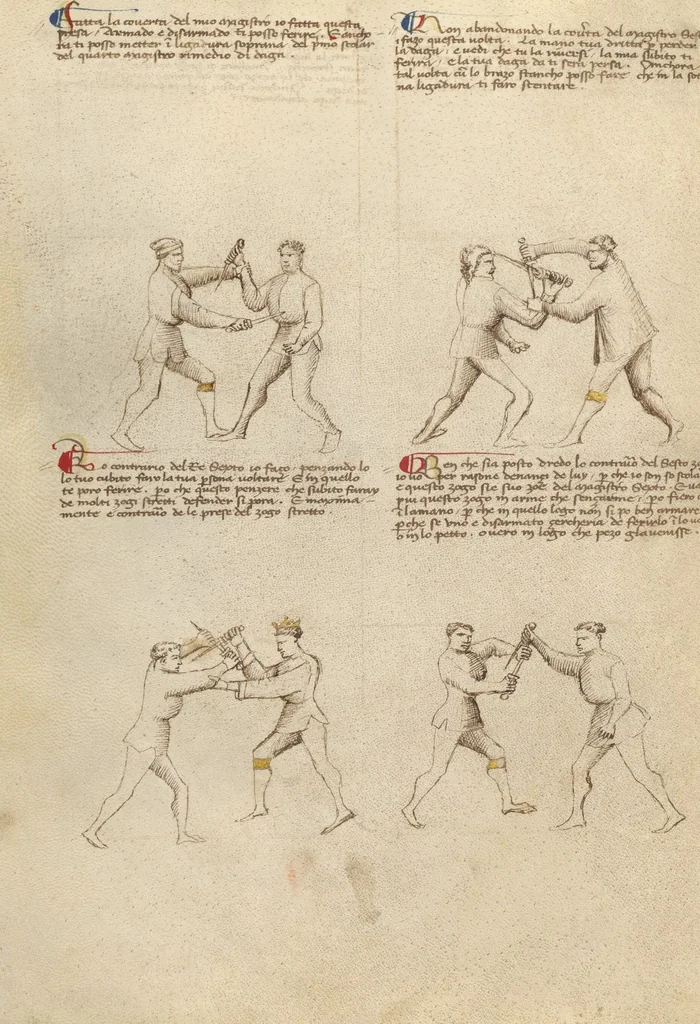 An illustration from Il Fior di Battaglia, 1410, leaf 24