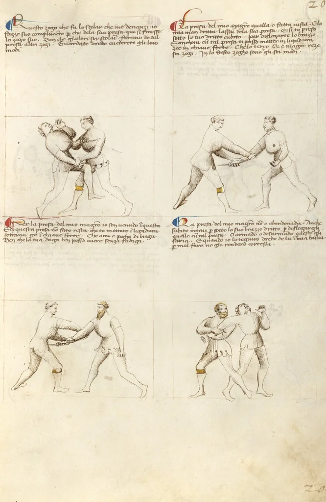 An illustration from Il Fior di Battaglia, 1410, leaf 27