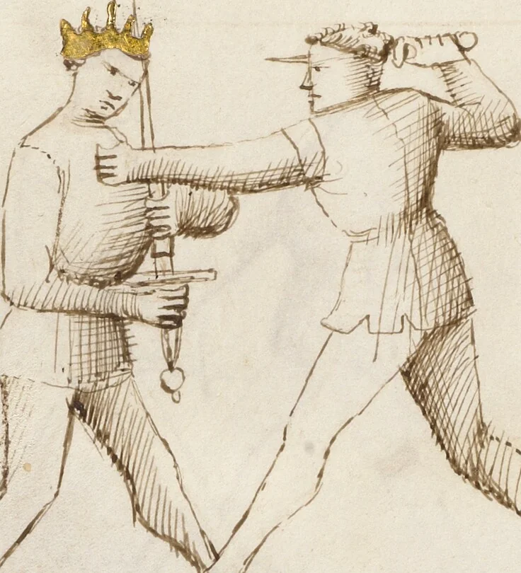 An illustration from Il Fior di Battaglia, 1410, leaf 34